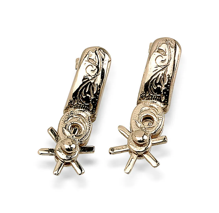 Mexican Spur Earrings, 14k Gold