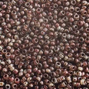 Miyuki Seed Bead 11/0 apx. 22g Tr. Light Smoky Topaz Picasso