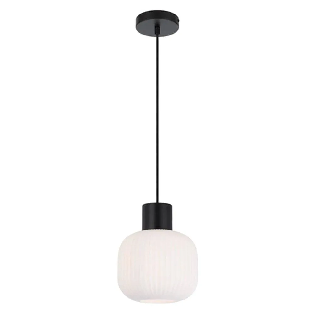 Nori 20 Pendant Light in Black/Opal Matt