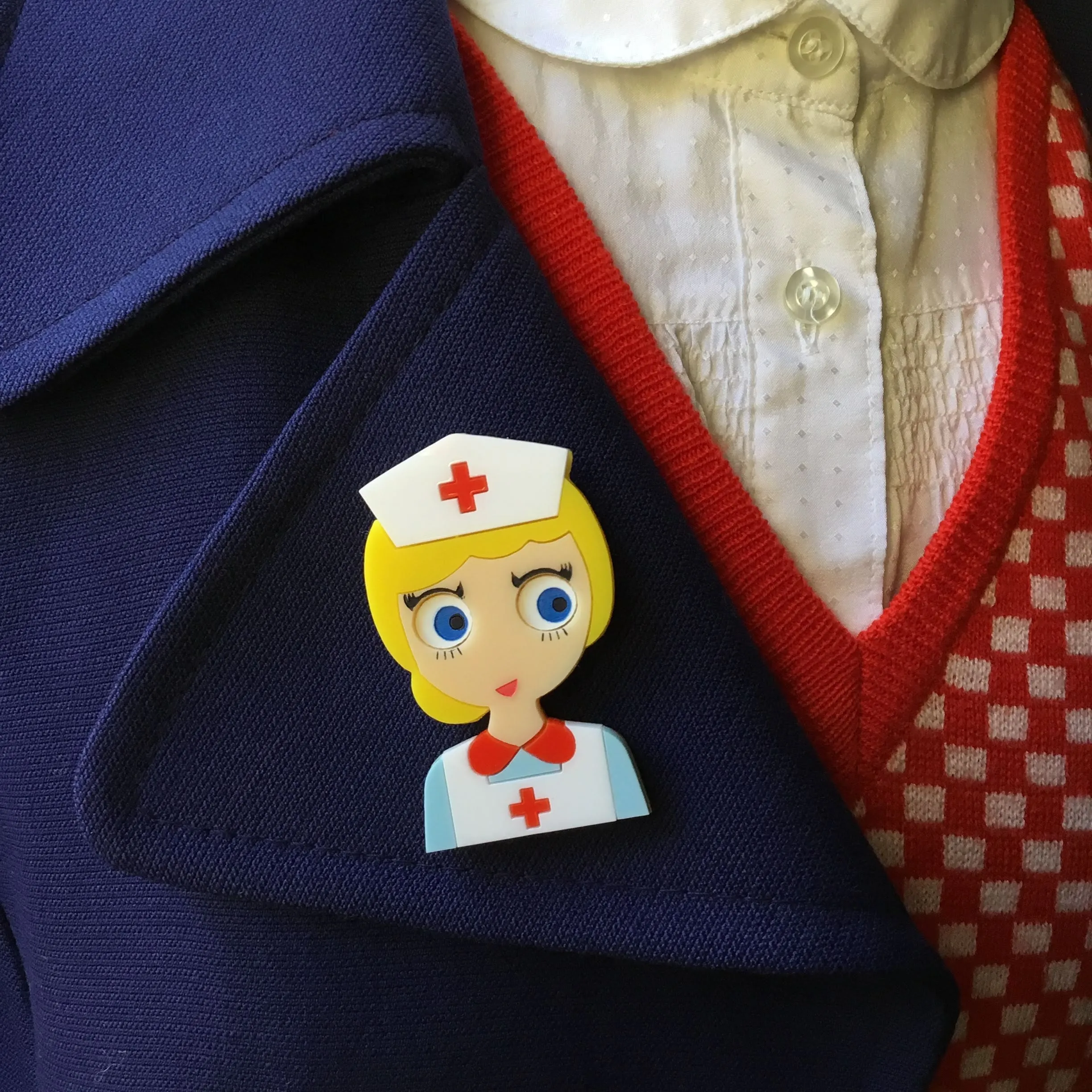 NURSE JUDY Acrylic brooch