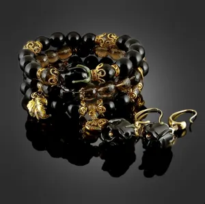 Onyx Bracelets and Earrings