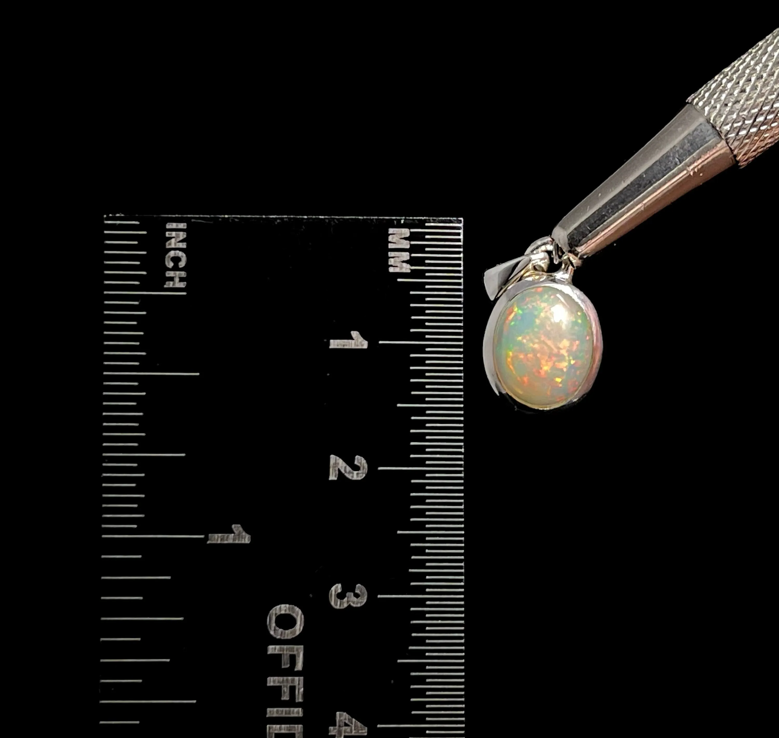 OPAL Pendant - Sterling Silver, 8x10mm Oval Cabochon - Opal Necklace, Birthstone Necklace, Opal Jewelry, Welo Opal, 49046