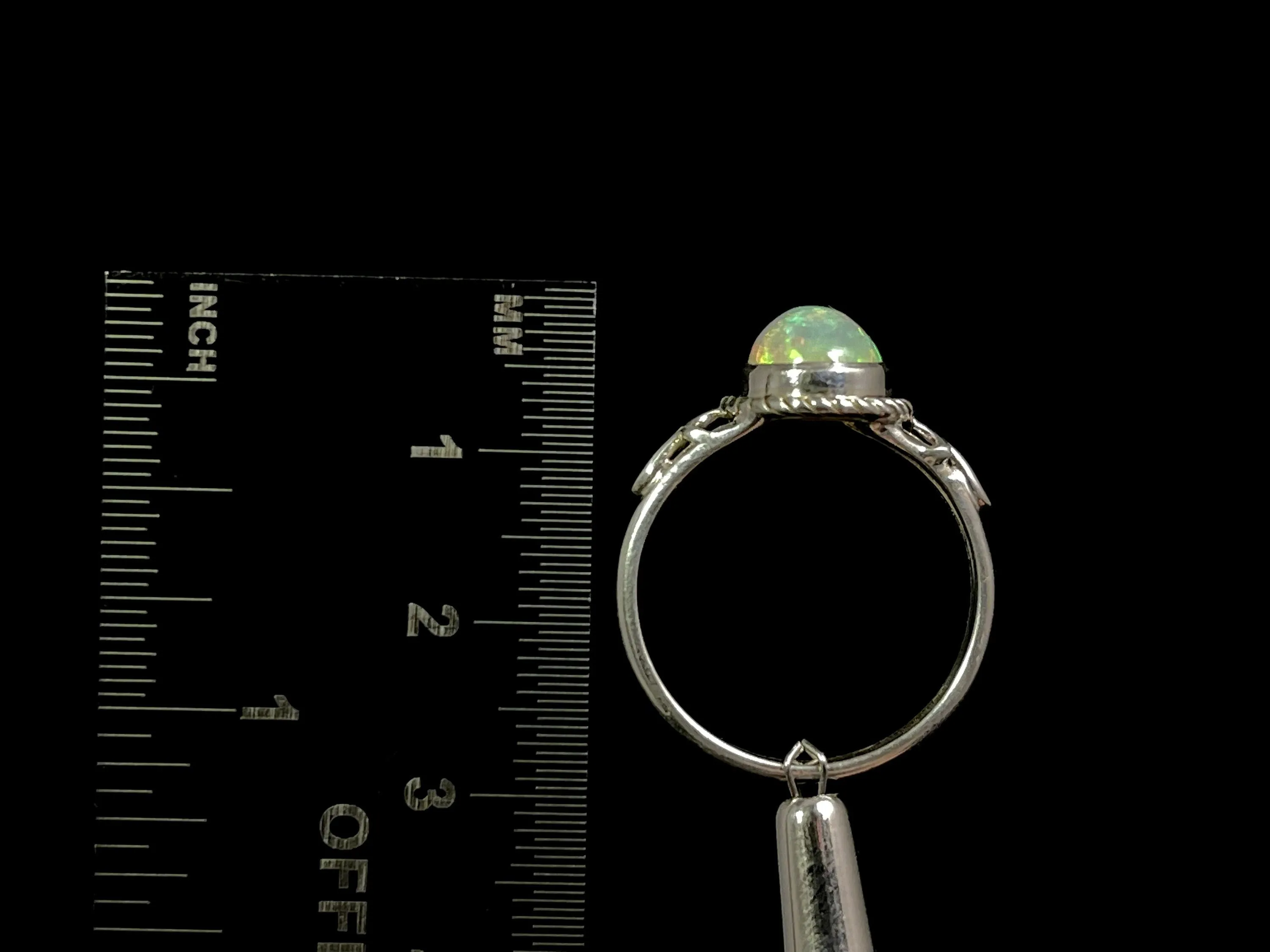 OPAL RING - Sterling Silver, Size 10 - Ethiopian Opal Rings for Women, Bridal Jewelry, Welo Opal, 49157