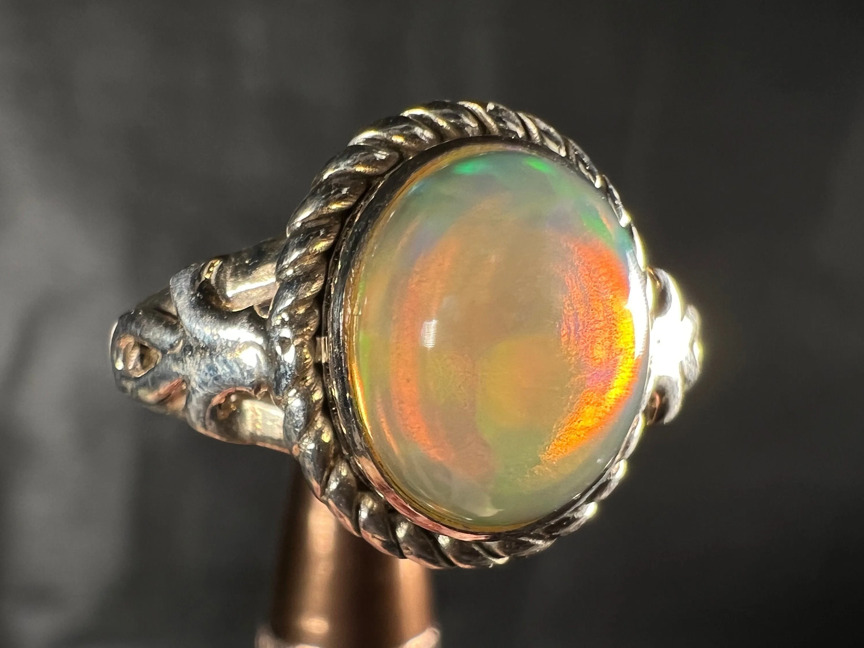 OPAL RING - Sterling Silver, Size 6.5 - Ethiopian Opal Rings for Women, Bridal Jewelry, Welo Opal, 51749