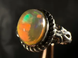 OPAL RING - Sterling Silver, Size 6.5 - Ethiopian Opal Rings for Women, Bridal Jewelry, Welo Opal, 51749