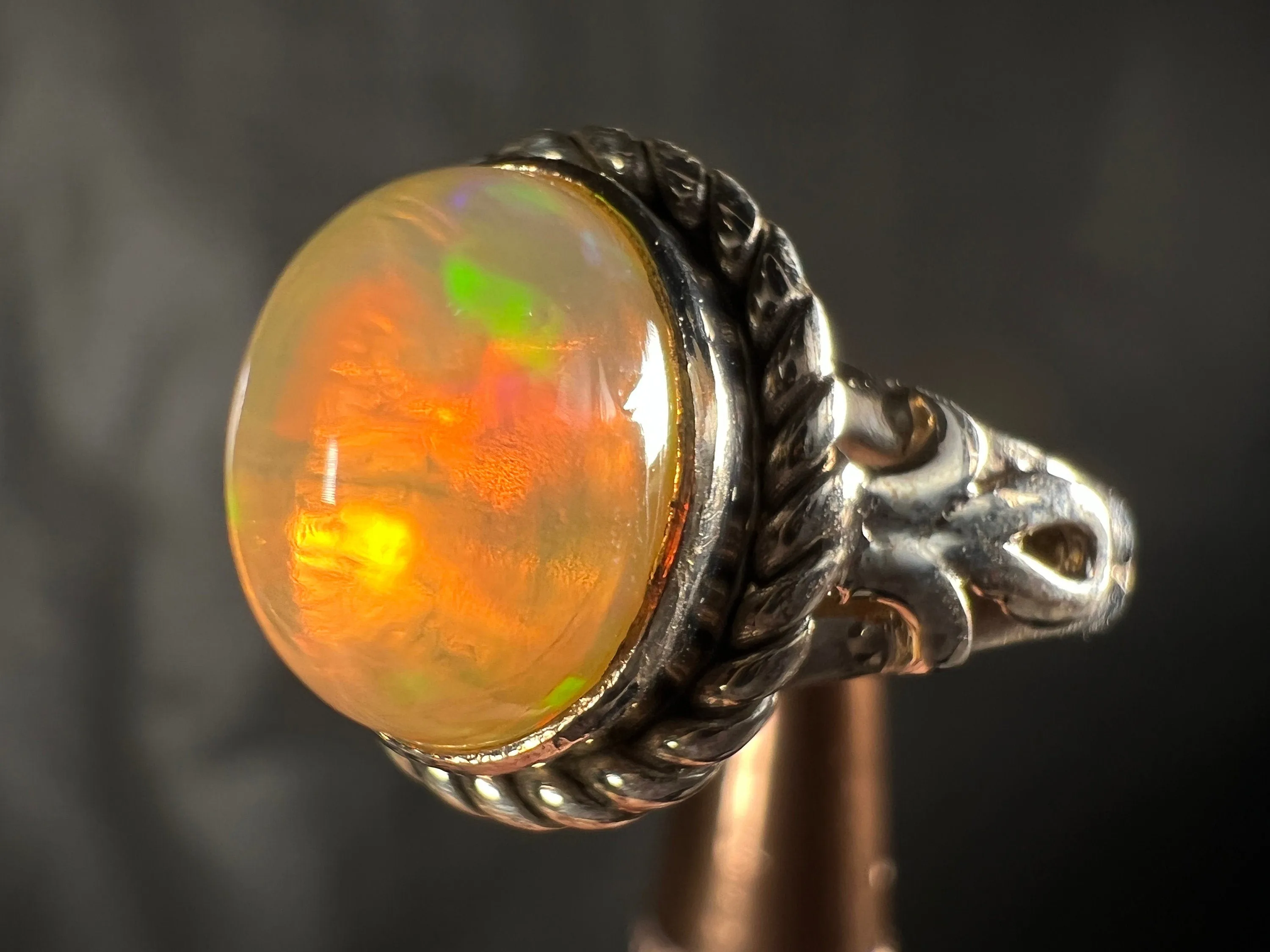 OPAL RING - Sterling Silver, Size 6.5 - Ethiopian Opal Rings for Women, Bridal Jewelry, Welo Opal, 51749