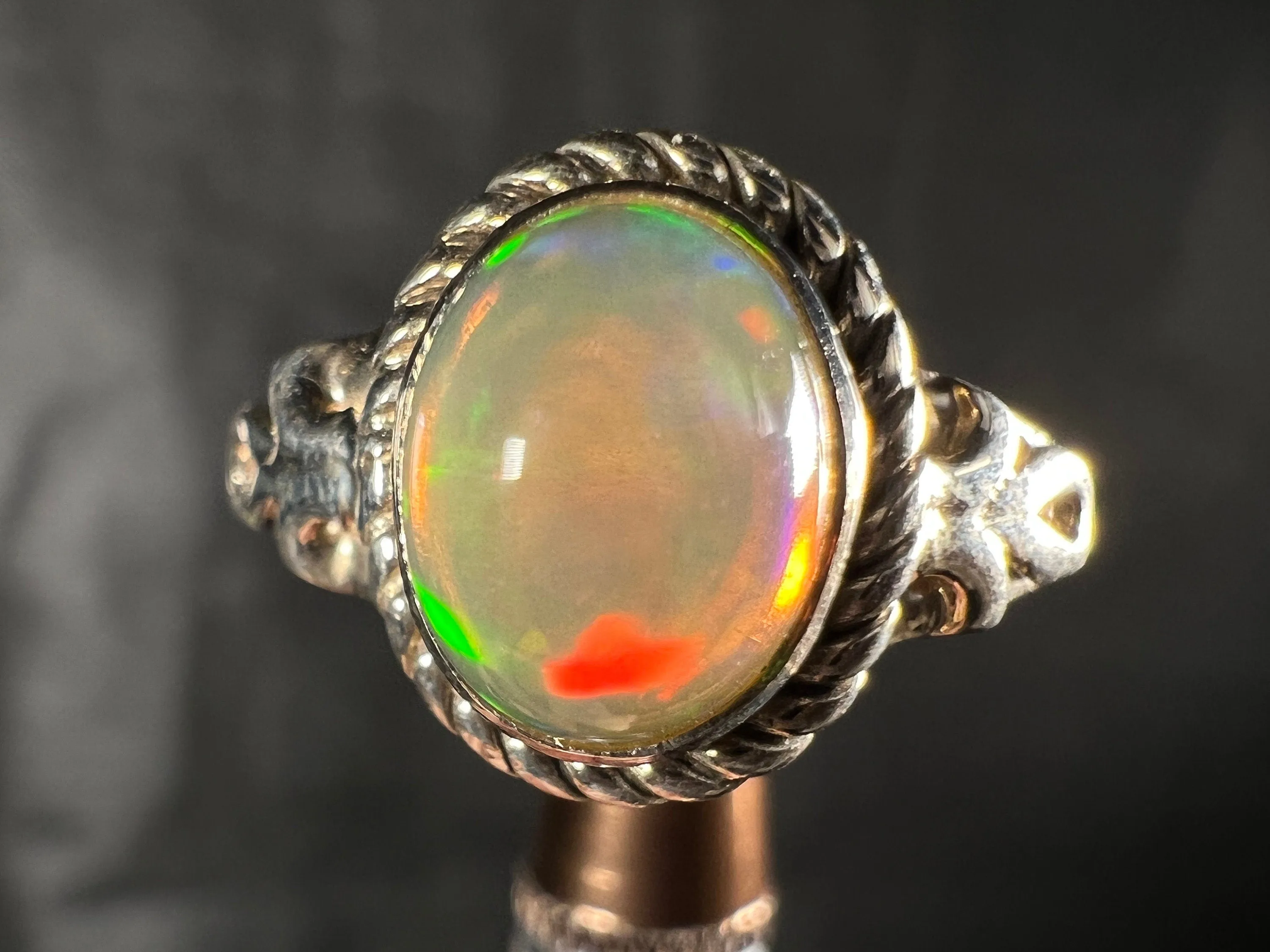 OPAL RING - Sterling Silver, Size 6.5 - Ethiopian Opal Rings for Women, Bridal Jewelry, Welo Opal, 51749