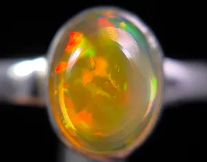 OPAL RING - Sterling Silver, Size 7 - Dainty Opal Ring, Opal Jewelry, Welo Opal, 49285