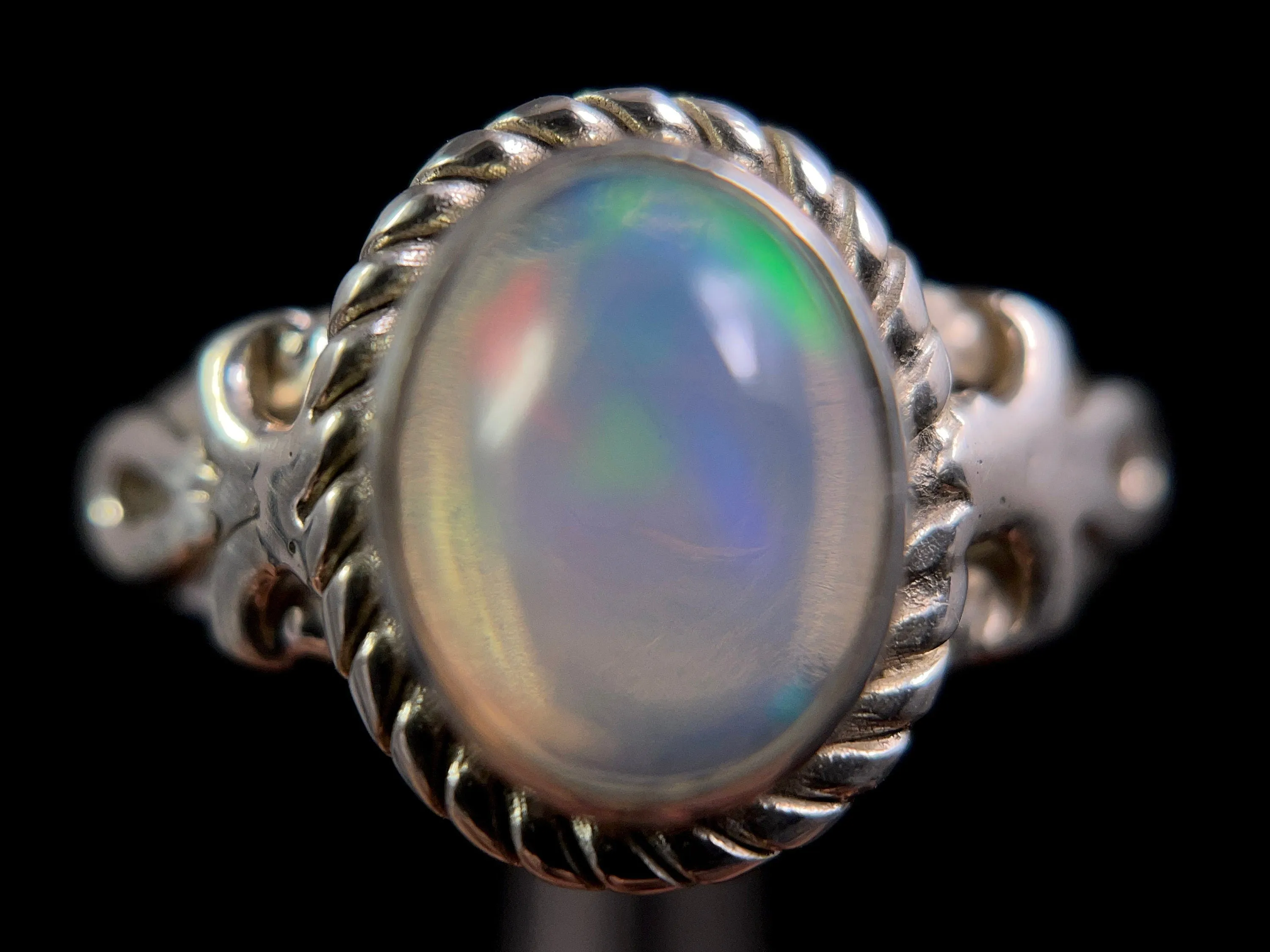 OPAL RING - Sterling Silver, Size 7 - Ethiopian Opal Rings for Women, Bridal Jewelry, Welo Opal, 49205