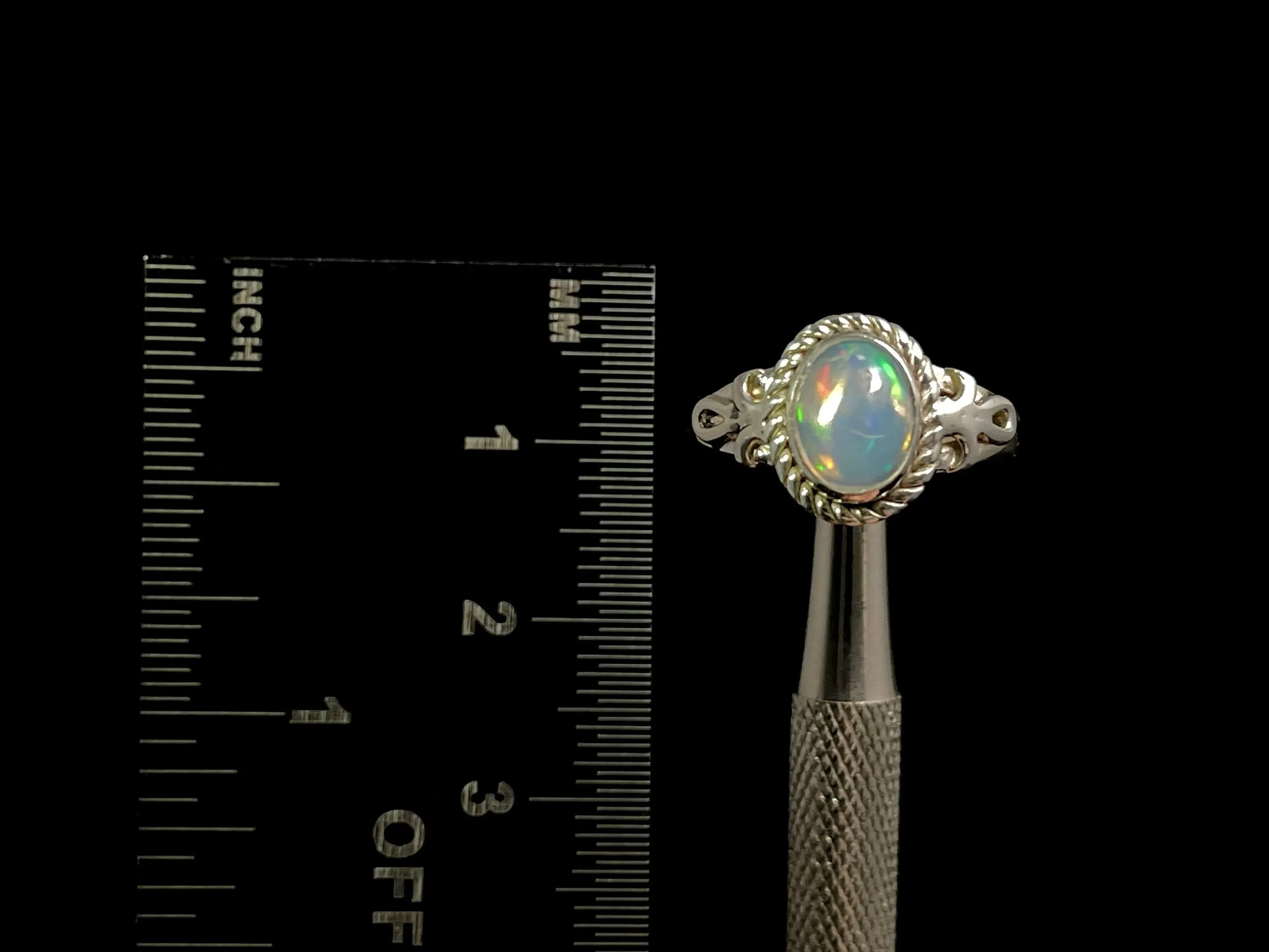 OPAL RING - Sterling Silver, Size 7 - Ethiopian Opal Rings for Women, Bridal Jewelry, Welo Opal, 49205