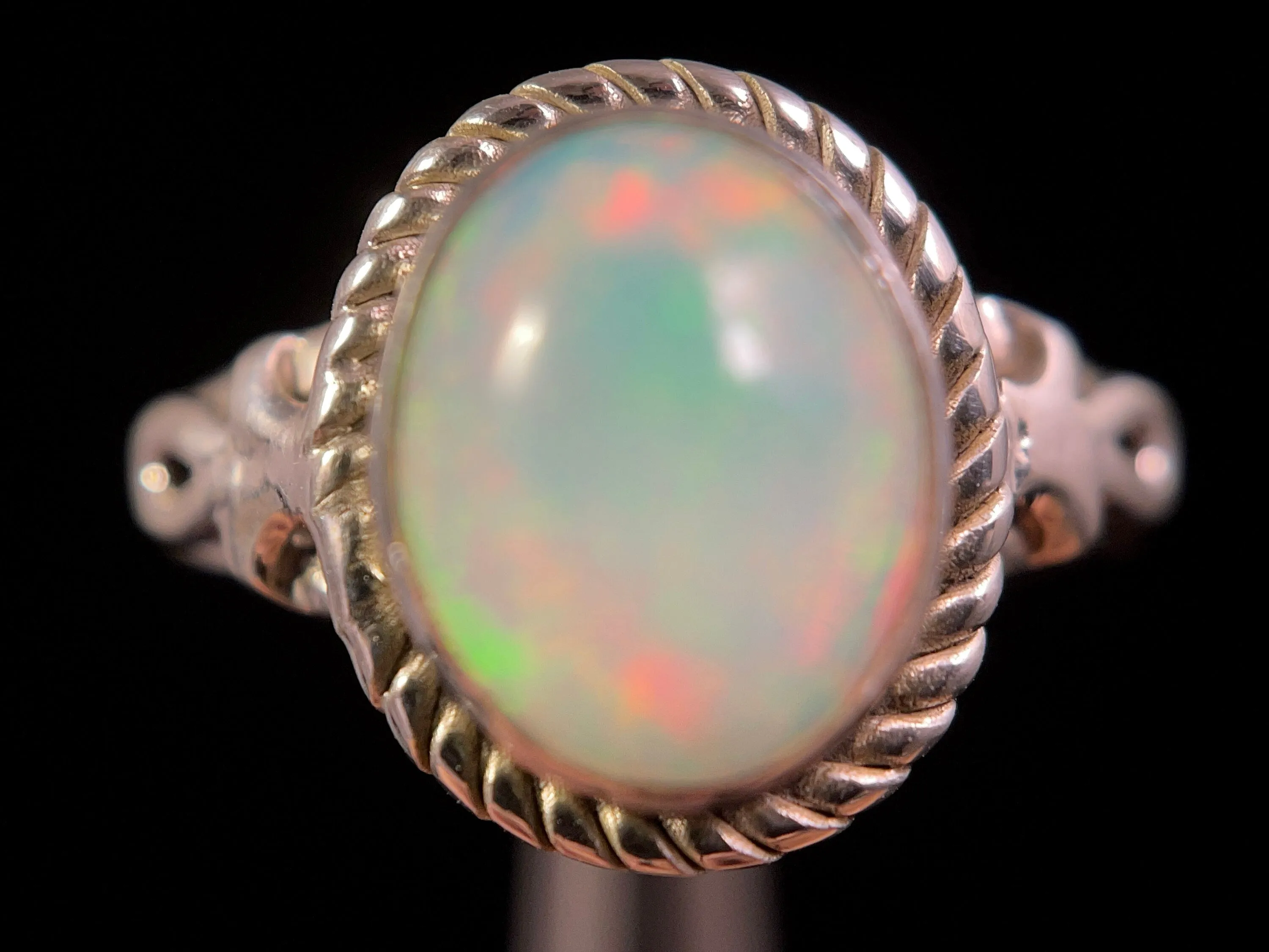 OPAL RING - Sterling Silver, Size 7 - Ethiopian Opal Rings for Women, Bridal Jewelry, Welo Opal, 49209