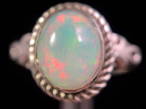 OPAL RING - Sterling Silver, Size 7 - Ethiopian Opal Rings for Women, Bridal Jewelry, Welo Opal, 49209