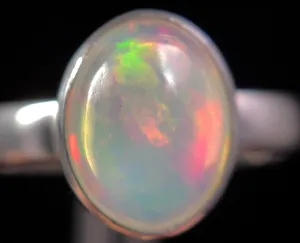 OPAL RING - Sterling Silver, Size 7.5 - Dainty Opal Ring, Opal Jewelry, Welo Opal, 49272