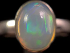 OPAL RING - Sterling Silver, Size 7.5 - Dainty Opal Ring, Opal Jewelry, Welo Opal, 49280