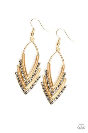 Paparazzi Earring ~ Tour de Force - Gold