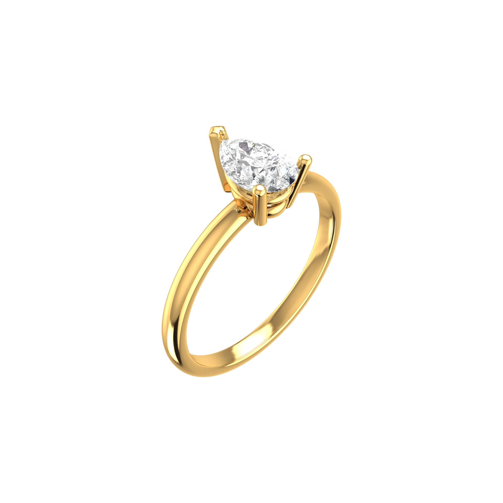 Pear solitaire ring