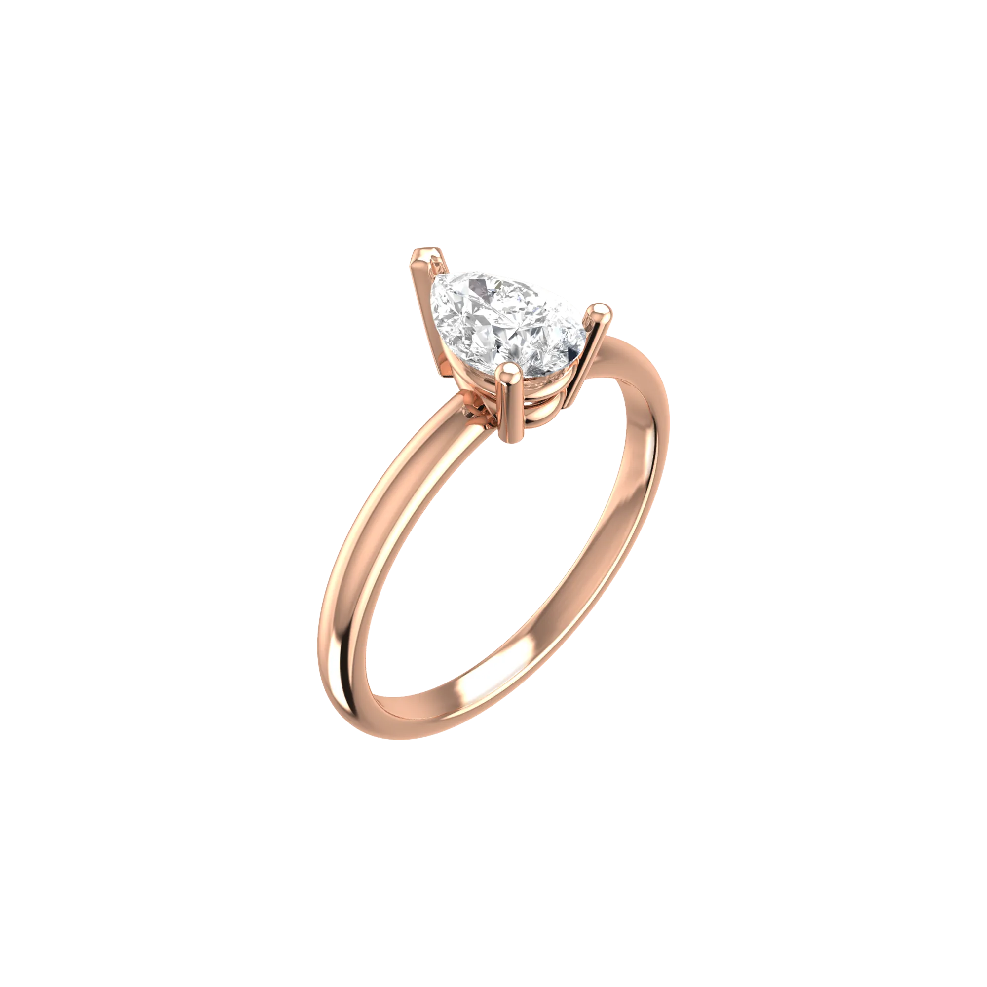 Pear solitaire ring