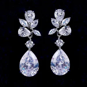 "Jessica" - Cubic Zirconia Bridal Earrings - Available in Silver, Rose Gold and Yellow Gold