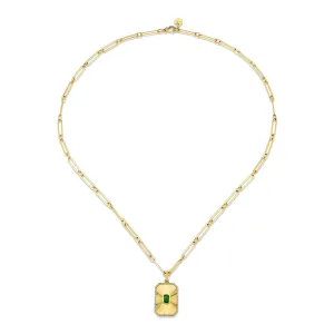 READY TO SHIP EMERALD RADIANT DECO PENDANT NECKLACE