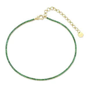 READY TO SHIP EMERALD SINGLE LINE THREADS CHOKER