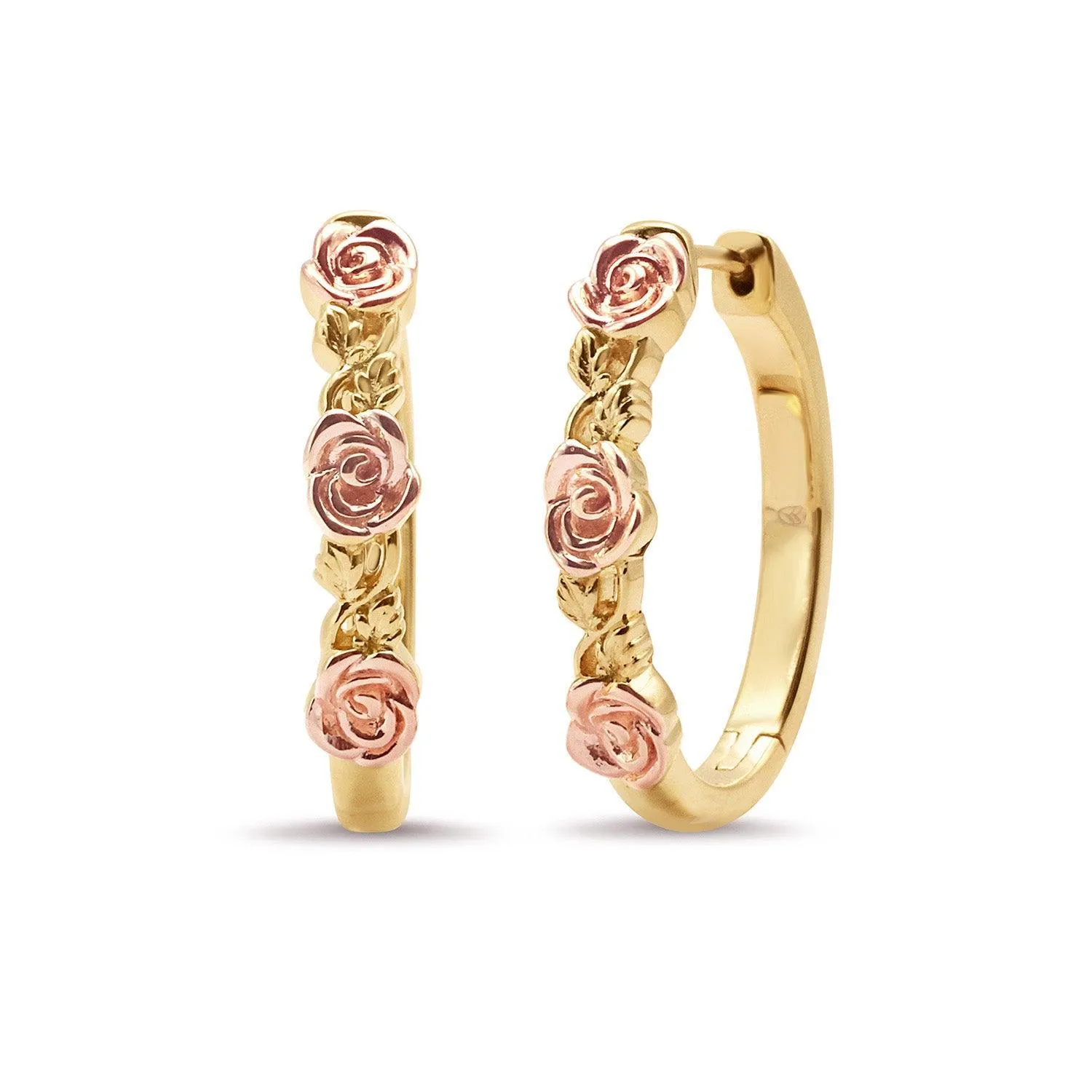 Rose-Kissed Hoop Earrings