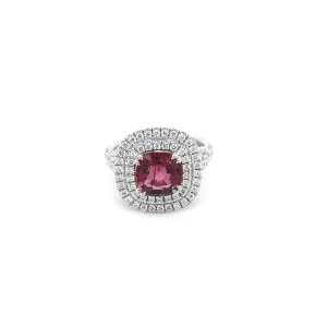 Round Spinel White Gold Ring R006N