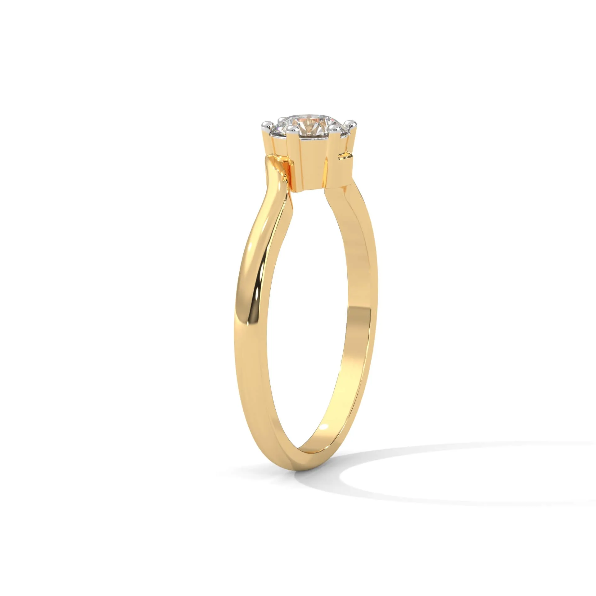 Sara Silver Solitaire Ring | 22KT Gold Vermeil