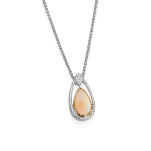 Signature Pear Opal and Diamond Pendant Necklace