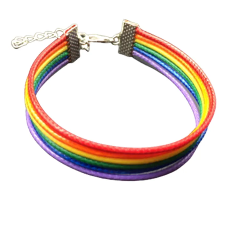 Six-color Rainbow Bracelet Handmade Gay Couple Color Wax Rope