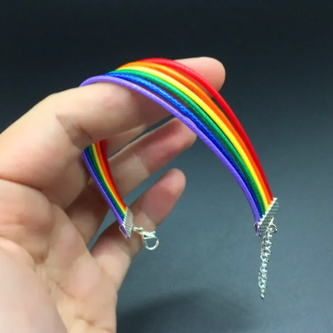 Six-color Rainbow Bracelet Handmade Gay Couple Color Wax Rope