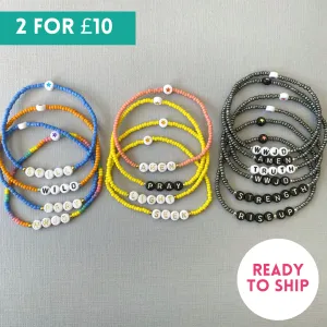 SIZE LARGE (8") | Ready-To-Ship Colourful Bead Bracelets