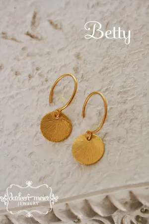 Small Round Gold Disc Earrings