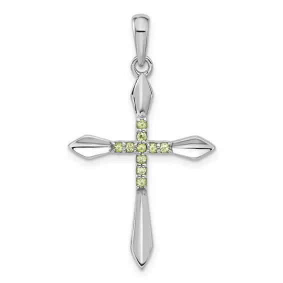 Sterling Silver Gemstone Cross Pendants