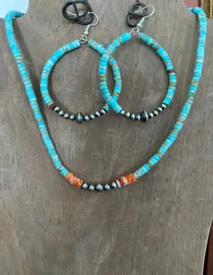 The Sagebrush Turquoise Spiney Oyster Choker Necklace