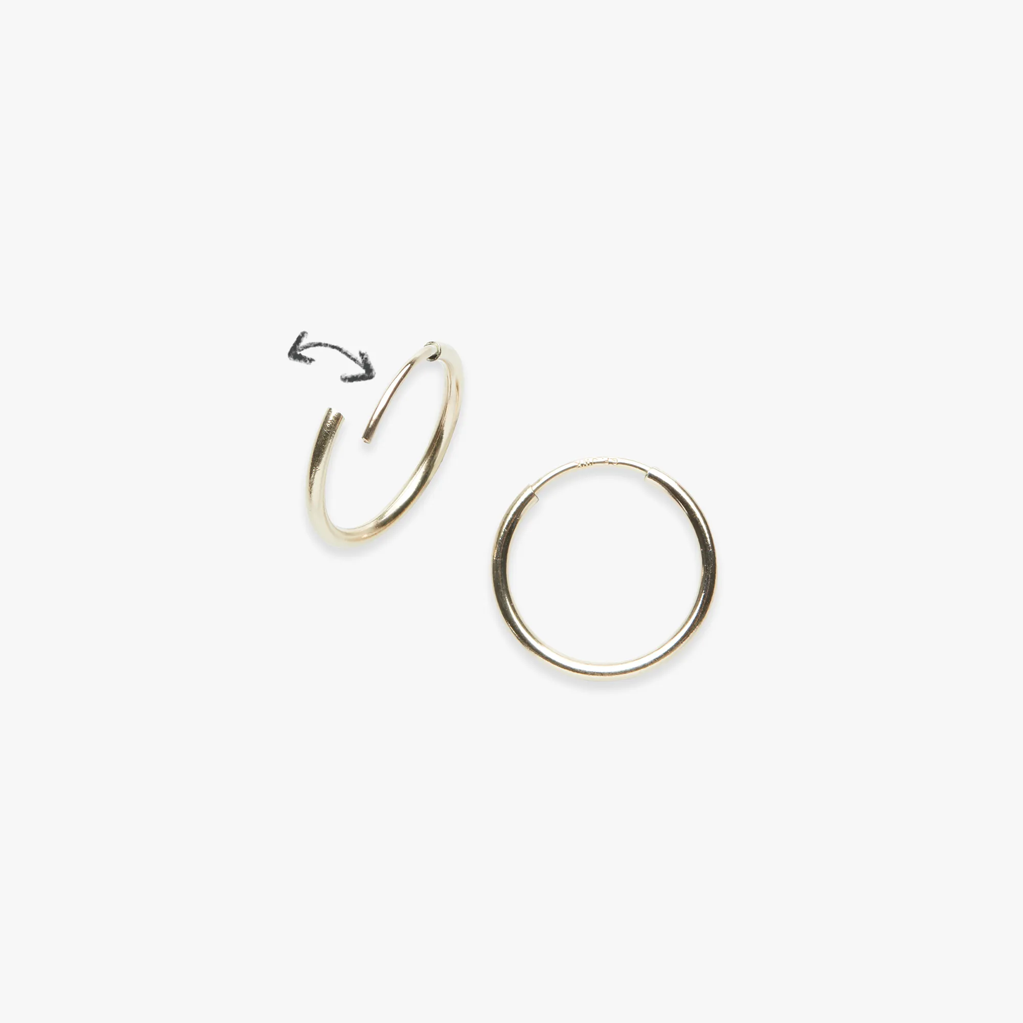 Three rings hoop earring gold filled