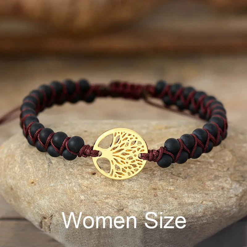 Tree Charm Bracelets African Japser String Braided Bracelets Yoga Friendship Lover Bracelet