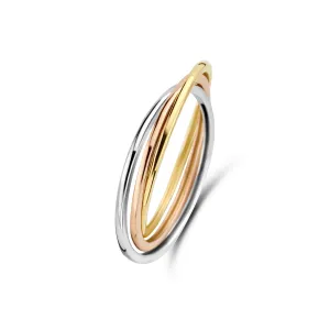 Tricolore Maeve 14 karat gold ring with three colours of gold