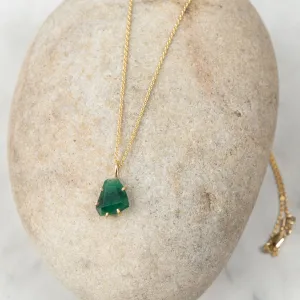 Variance Brazilian Emerald & 14K Gold Necklace