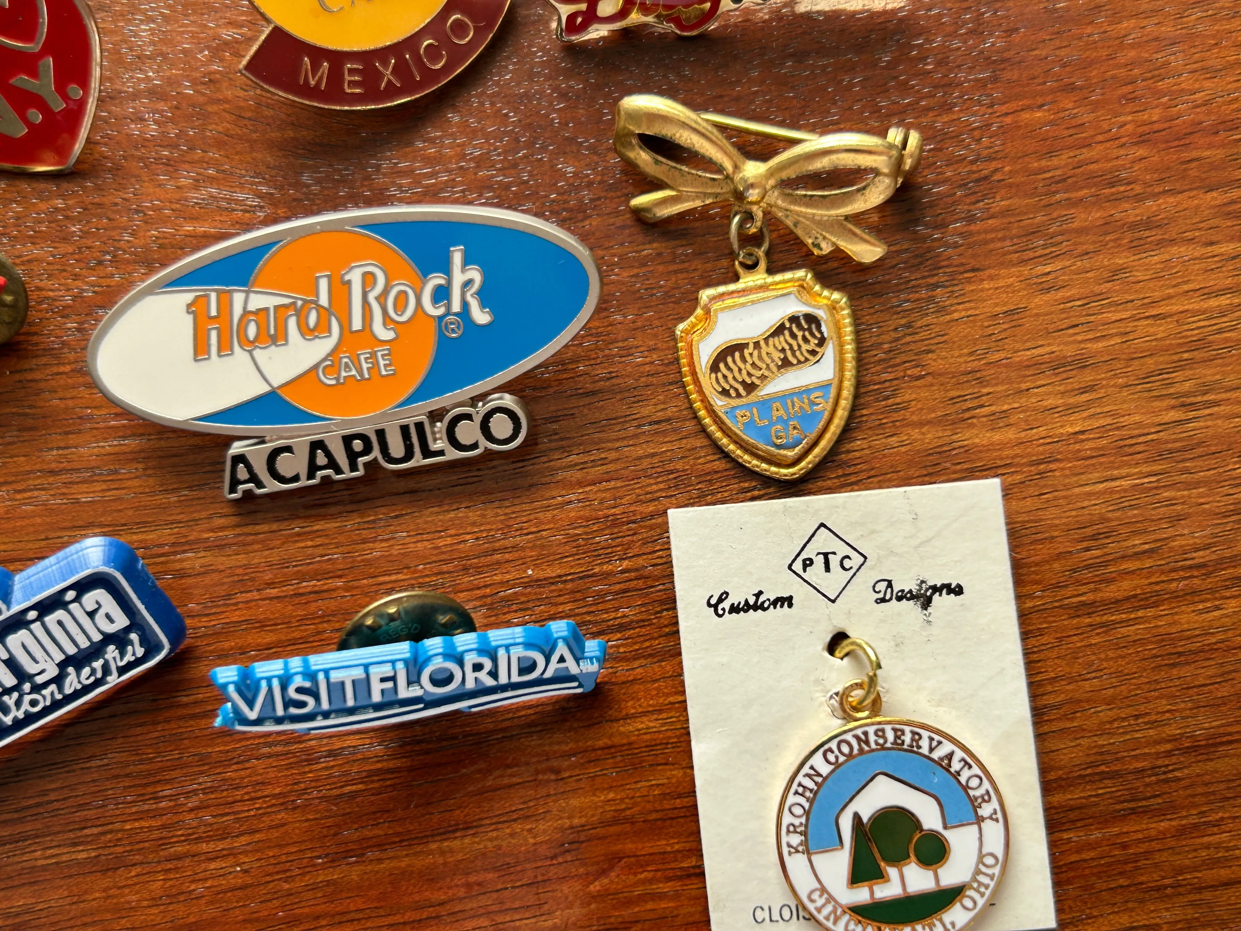 Vintage to Now Souvenir Travel Enamel Lapel Pins Pinbacks Brooches Hard Rock