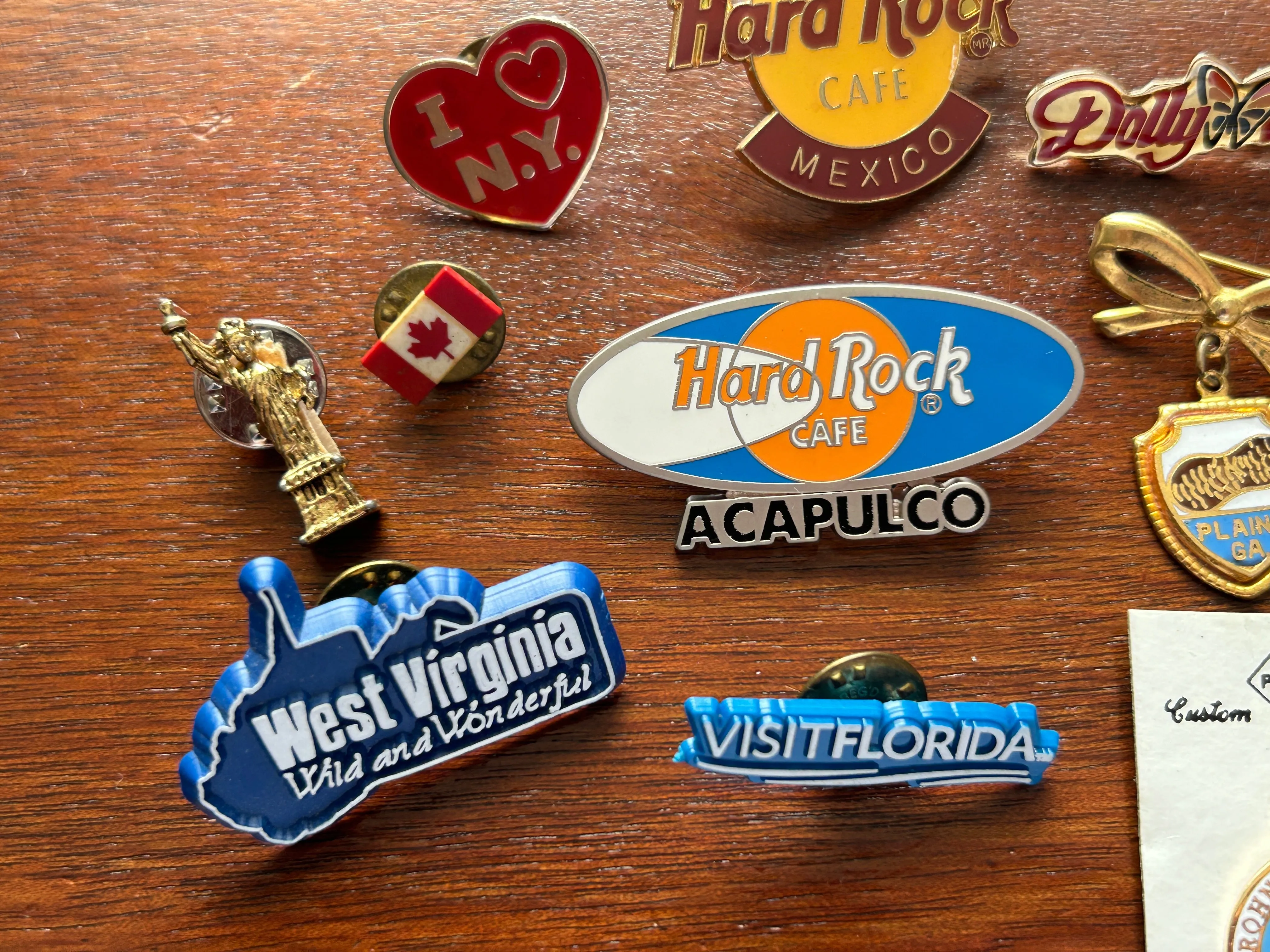 Vintage to Now Souvenir Travel Enamel Lapel Pins Pinbacks Brooches Hard Rock