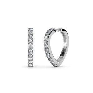 Waverly 18k White Gold Plated Hoop Earrings with Swarovski Crystals