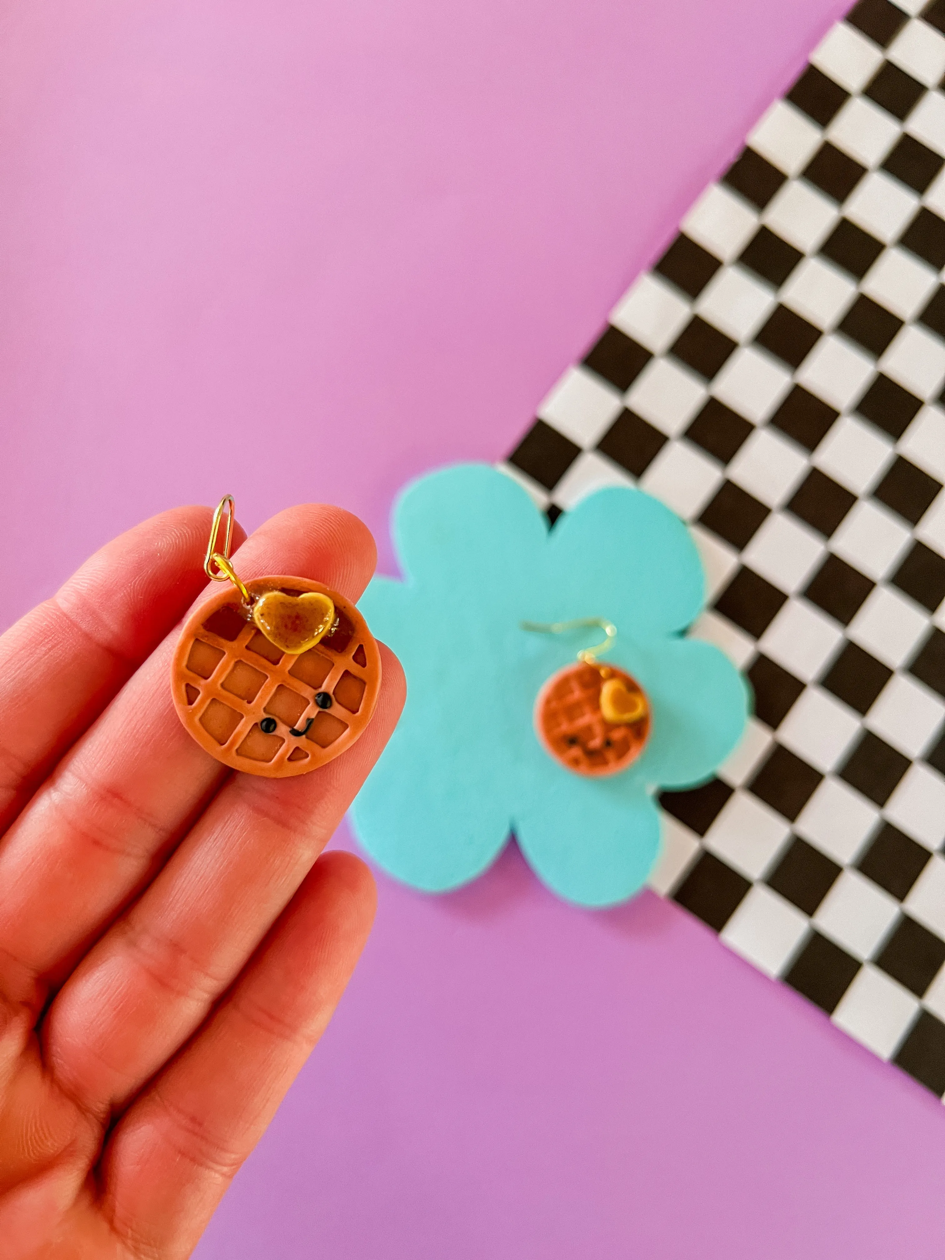 Wendy Earrings - Waffle Earrings