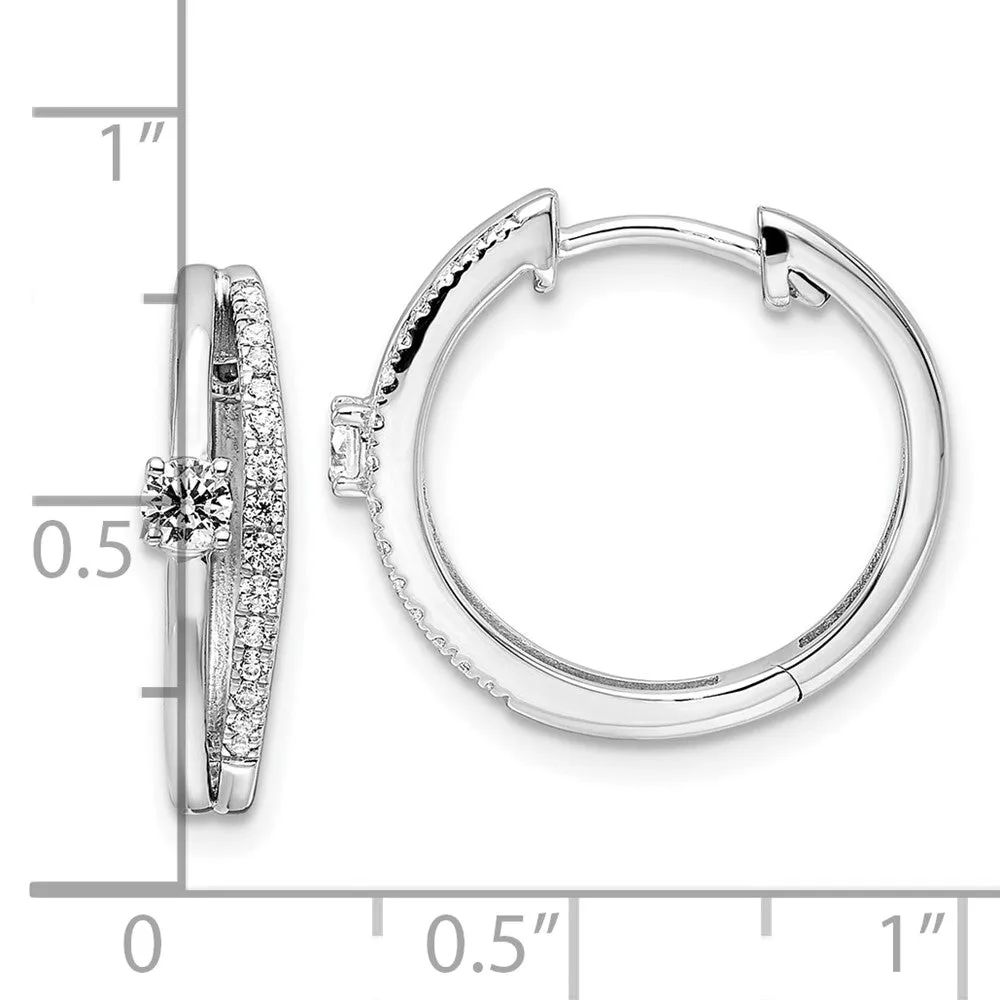 White Gold Lab Grown VS/SI FGH Diamonds Hinged Hoop Earrings - Model EM9656-038-WLG