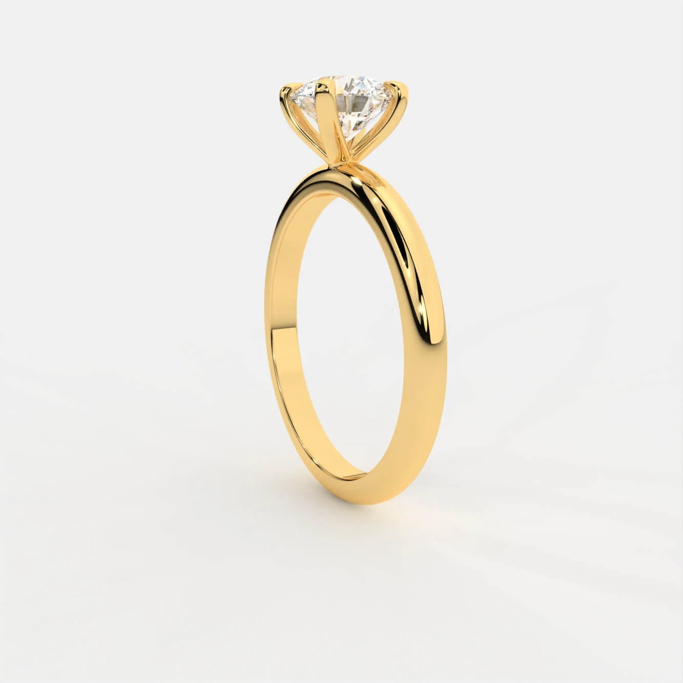 Ziora 1ct Round Solitaire Silver Ring | 22KT Gold Vermeil