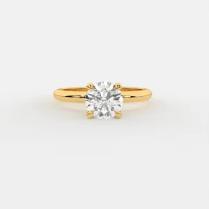 Ziora 1ct Round Solitaire Silver Ring | 22KT Gold Vermeil