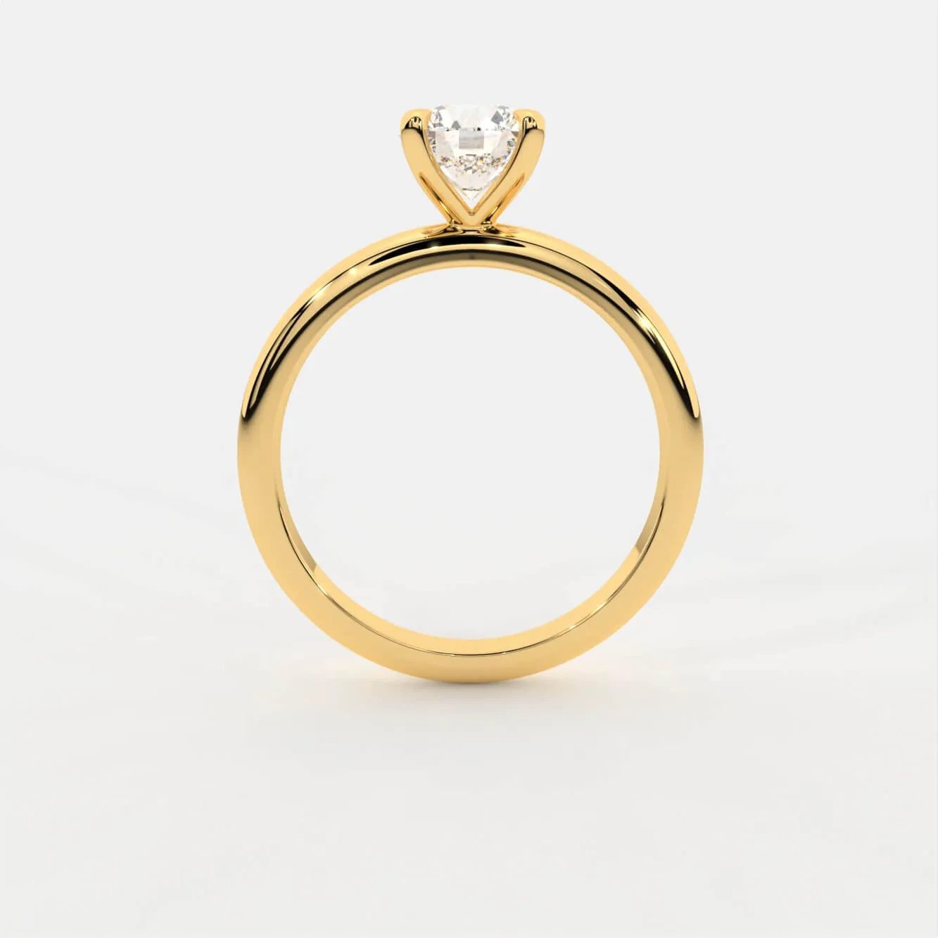 Ziora 1ct Round Solitaire Silver Ring | 22KT Gold Vermeil